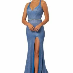 In Stock Johnathan Kayne 2071 Size 0 Long Metallic Glitter Prom Dress Pageant Gown V Neck Pink