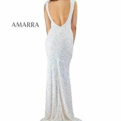 Amarra 20936 Sequin High Neckline Formal Evening Gown Backless Formal Gown