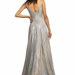 In Stock Johnathan Kayne 2094 Iridescent Prom Dress Holographic A Line Basque Bodice Size 2,4,10