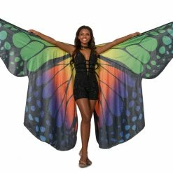 In Stock Johnathan Kayne 2100 Size 4 Black Lace Romper Butterfly Cape Sheer Cutout Jumpsuit