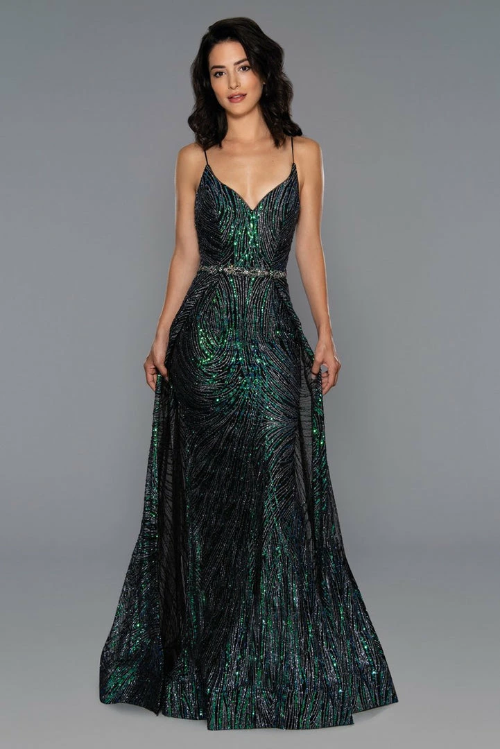 In Stock Stella Couture 21030 Long Multi Fitted Formal Dress Over Skirt V Neck Prom Pageant Size 6, 14 4 In Stock Stella Couture 21030 Long Multi Fitted Formal Dress Over Skirt V Neck Prom Pageant Size 6, 14