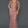 Stella Couture 21046 Long Lace Fitted Short Bell Sleeves Evening Dress Mother Of Gown