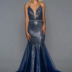 Stella Couture 21063 Long Mermaid Shimmer Pageant Dress Formal Prom Gown Tulle