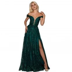 In Stock Stella Couture 21064 Size 12 Long Off The Shoulder Slit A Line Prom Dress Pageant Gown Lace