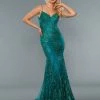 In Stock Stella Couture 21066 Size 10 Emerald Long Sheer Mermaid Shimmer Prom Dress Pageant Gown