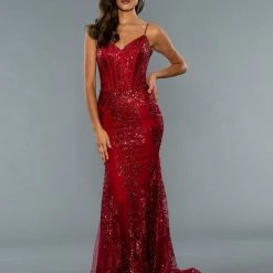 Mermaid Dresses Stella Couture 21066 Long Sheer Mermaid Shimmer Prom Dress Pageant Gown