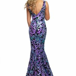 Mermaid Dresses Johnathan Kayne 2106 Velvet Sequin Mermaid Prom Dress Pageant Gown