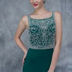 In Stock Nina Canacci 2166 Size 10 Long Fitted Sheer Embellished Prom Dress Formal Gown