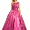 Discontinued Johnathan Kayne 2179 Long Metallic Prom Dress Ballgown One Shoulder Pageant Gown