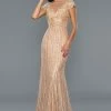 Stella Couture 22030 Long Fitted Sequin Beaded Formal Dress High Neck Cap Sleeve