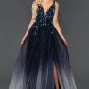 Stella Couture 22034 A Line Shimmer Ombre Lace Prom Dress Pageant Gown Formal