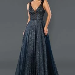 Stella Couture 22040 A Line Shimmer Ballgown Prom Dress Formal Gown Glitter Ballgown Dresses