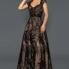 Ballgown Dresses Stella Couture 22045 Iridescent Shimmer Formal Dress V Neck Cap Sleeve A Line Ballgown