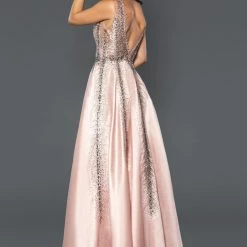 Stella Couture 22049 Long A Line Embellished Prom Dress Pageant Gown Formal Sheer