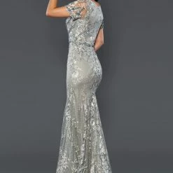 Stella Couture 22062 Long Fitted Formal Dress Short Sleeve Embellished Mother Of