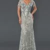 Stella Couture 22062 Long Fitted Formal Dress Short Sleeve Embellished Mother Of