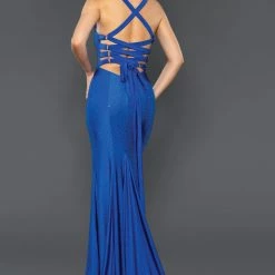 In Stock Stella Couture 22072 Long Fitted Lace Up Slit Backless Prom Dress Formal Gown Size 2 Royal Backless Dresses