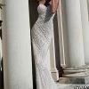 Discontinued Long Sleeve Dresses Jovani 60653 Beaded Scallop Long Fitted Prom Dress Wedding Dress Evening Gown