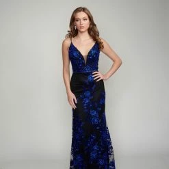 In Stock Backless Dresses Nina Canacci 2240 Long Fitted Mermaid Prom Dress Pageant Gown Floral Lace Size 6 Burgundy