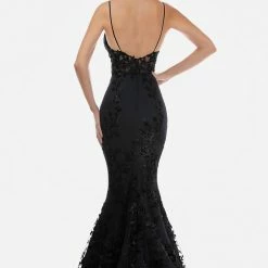 In Stock Nina Canacci 2240 Royal Mermaid Prom Dress Pageant Gown Floral Lace Dress Navy Size 12 Backless Dresses