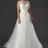 In Stock Ballgown Dresses Stella Couture 22502 Size 10 High Neckline A Line Ballgown Wedding Dress Shimmer Bridal