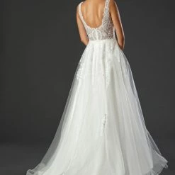 In Stock Ballgown Dresses Stella Couture 22502 Size 10 High Neckline A Line Ballgown Wedding Dress Shimmer Bridal