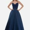 Nina Canacci 2250 Long Lace Ballgown Prom Dress Sheer Back Embellished Pockets