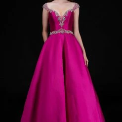 In Stock Nina Canacci 2265 Size 4 Crystal Off The Shoulder Prom Dress V Neck Ball Gown