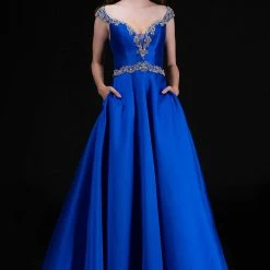 In Stock Nina Canacci 2265 Size 4 Crystal Off The Shoulder Prom Dress V Neck Ball Gown
