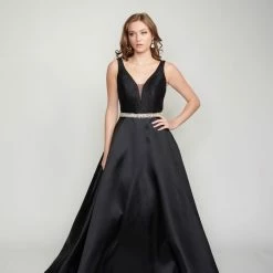 Nina Canacci 2307 Black Prom Dress A Line Ballgown Black Wedding Gown Size 20 Ballgown Dresses