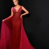Johnathan Kayne 2308 Prom Dress V Neckline Embellished Velvet Long Train