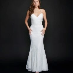 Nina Canacci 2313 Long Mermaid Prom Pageant Gown Corset Dresses