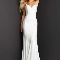 JVN By Jovani Corset Dresses Jovani JVN07643 Sheath Prom Dress Sweetheart Neckline Corset Back JVN 07643