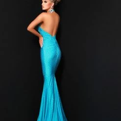 Johnathan Kayne 2401 Fitted Halter Prom Dress Embellished Keyhole 12 Johnathan Kayne 2401 Fitted Halter Prom Dress Embellished Keyhole