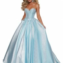 Johnathan Kayne 2411 Long A Line Ballgown Corset Prom Dress Shimmer Formal