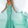 In Stock Johnathan Kayne 2413 Size 6 Long Sequin Dress Off The Shoulder Cape Pageant Gown Formal