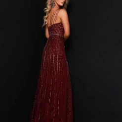 Sequin Dresses Johnathan Kayne 2416 Long One Shoulder Formal Embellished Prom Dress