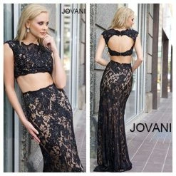 In Stock Backless Dresses Jovani 24241 Size 8 Two Piece Lace Formal Prom Dress Cap Sleeve Backless Gown 17 In Stock Backless Dresses Jovani 24241 Size 8 Two Piece Lace Formal Prom Dress Cap Sleeve Backless Gown