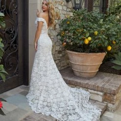 Casablanca Bridal 2446 Evelyn Off The Shoulder Wedding Dress Chantilly Lace Fit And Flare
