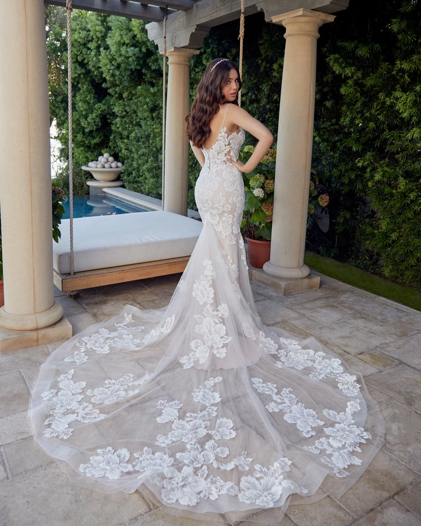 Casablanca Bridal 2447 Kimberly Floral Lace Beaded Wedding Dress Royal Length Train 4 Casablanca Bridal 2447 Kimberly Floral Lace Beaded Wedding Dress Royal Length Train