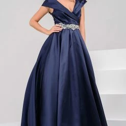 Jovani 25190 Off The Shoulder Satin Evening Gown Prom Dress Mother Of Bride Groom Ballgown Dresses