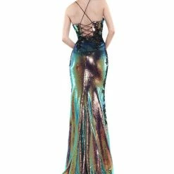 In Stock Colors 2519 Size 8 Long Sequin Lace Backless Corset Formal Dress Prom Pageant Plus Size Backless Dresses