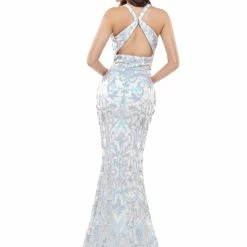 In Stock Colors 2520 Size 22 Long Fitted Sequin Prom Dress Open Back Pageant Gown Plus Size Backless Dresses