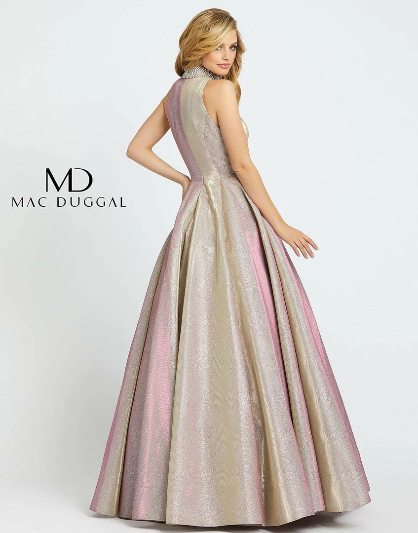 Discontinued Mac Duggal Cassandra Stone 25957A Pleated Ballgown Shimmer Prom Dress Choker Ballgown Dresses 8 Discontinued Mac Duggal Cassandra Stone 25957A Pleated Ballgown Shimmer Prom Dress Choker Ballgown Dresses