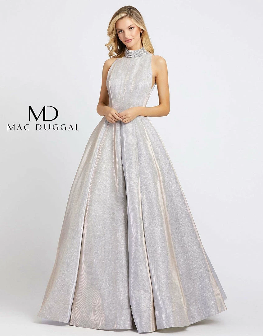Discontinued Mac Duggal Cassandra Stone 25957A Pleated Ballgown Shimmer Prom Dress Choker Ballgown Dresses 5 Discontinued Mac Duggal Cassandra Stone 25957A Pleated Ballgown Shimmer Prom Dress Choker Ballgown Dresses