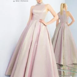 Discontinued Mac Duggal Cassandra Stone 25957A Pleated Ballgown Shimmer Prom Dress Choker Ballgown Dresses 18 Discontinued Mac Duggal Cassandra Stone 25957A Pleated Ballgown Shimmer Prom Dress Choker Ballgown Dresses
