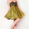 In Stock Nina Canacci 6220 Size 12 Olive Short Sequin A Line Formal Cocktail Dress