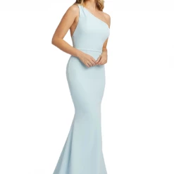 Mac Duggal IEENA 26266 Prom Dress Long Fitted One Shoulder Formal Mermaid Powder Blue