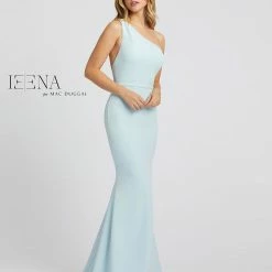 Mac Duggal IEENA 26266 Prom Dress Long Fitted One Shoulder Formal Mermaid Powder Blue