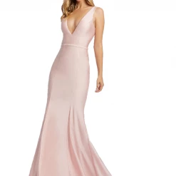 Mac Duggal IEENA 26273 Prom Dress Long Mermaid Backless V Neck Corset Mermaid Dresses